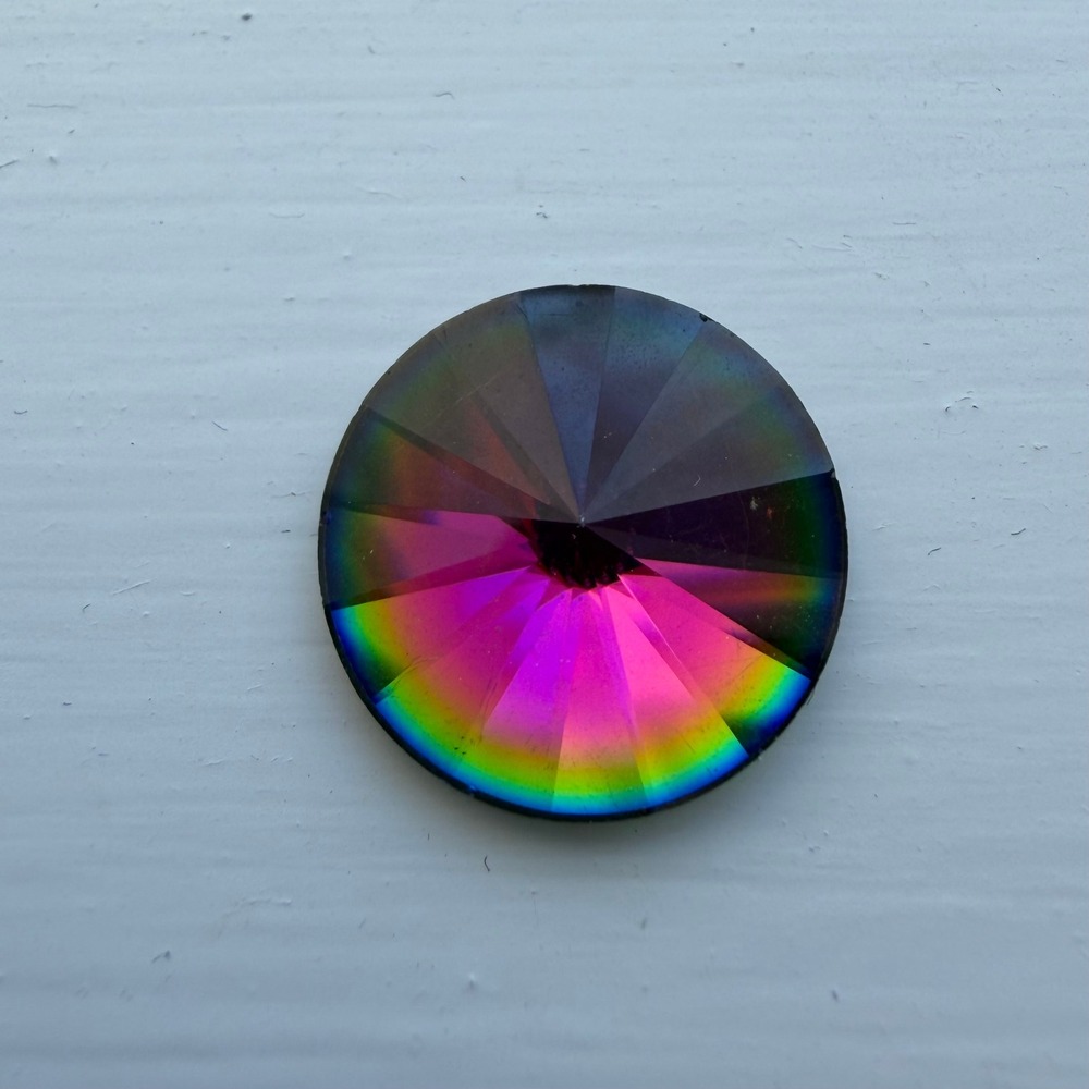 Swarovski Rivoli Crystal 16mm Rainbow Excellent Faceted Flat Back Loose Stone‎